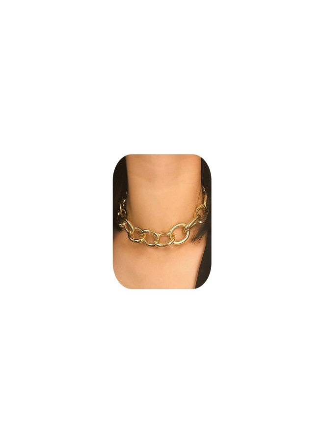 JAVARNV Chunky Gold Necklace Statement Necklaces for Women Trendy Cuban Link Chain Choker Necklace Thick Punk Jewelry Gold Accessories for Women Gifts - Image 1